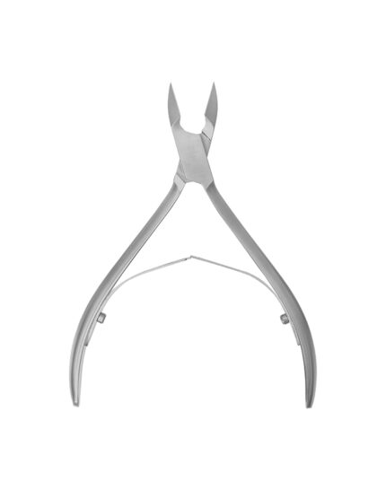 Professional ingrown toenail nippers with an ultra-fine pointed tip and straight cutting edge for precise removal of embedded nail corners.