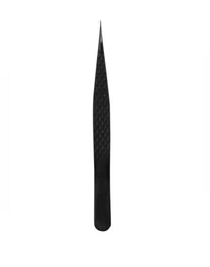 Professional volume eyelash tweezers with a 90-degree boot tip for creating perfect lash fans and precision application.