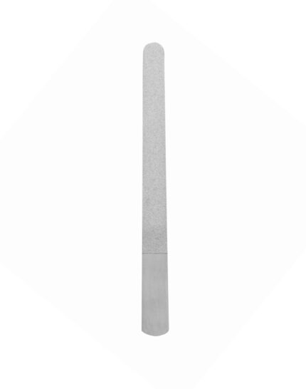 Professional Diamond Deb nail file made of high-quality stainless steel with a permanent abrasive surface for shaping thick and natural nails.