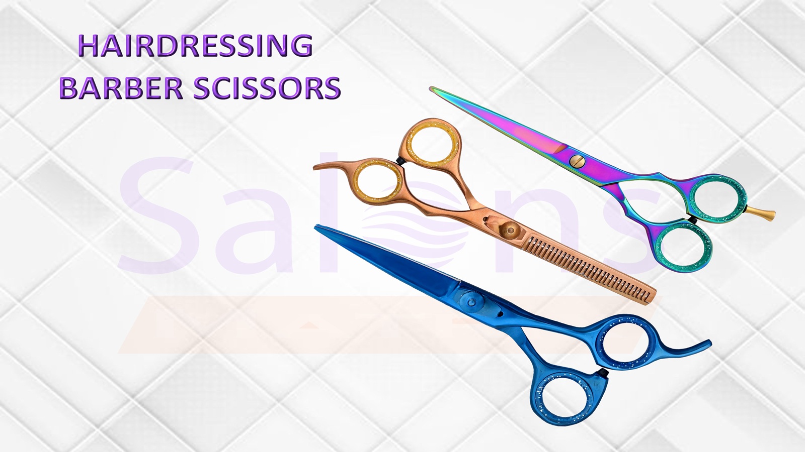 Professional stainless steel hairdressing scissors with ergonomic handles for precision hair cutting and salon styling.
