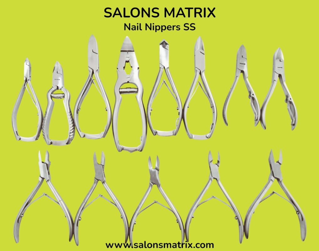 Podiatry nail nippers with ergonomic handles and a sharp curved blade for professional foot care use.